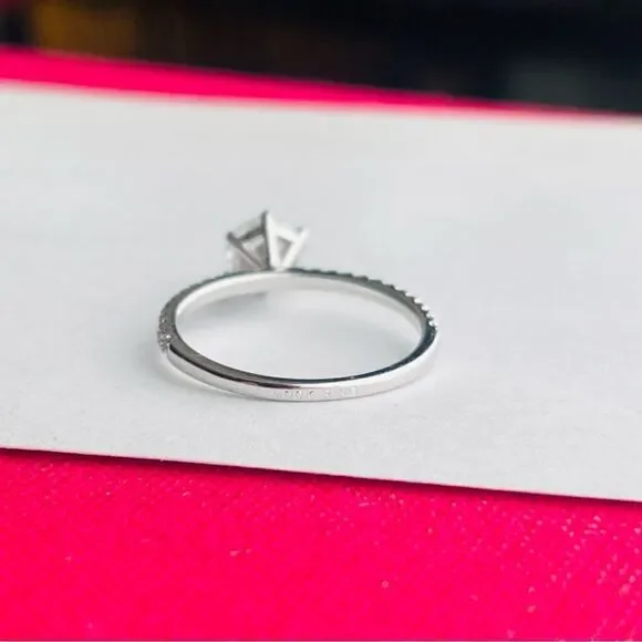 1.0 Solitaire Prong Ring White Gold plated Size 6.5 - Picture 3 of 6